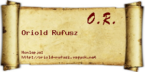 Oriold Rufusz névjegykártya